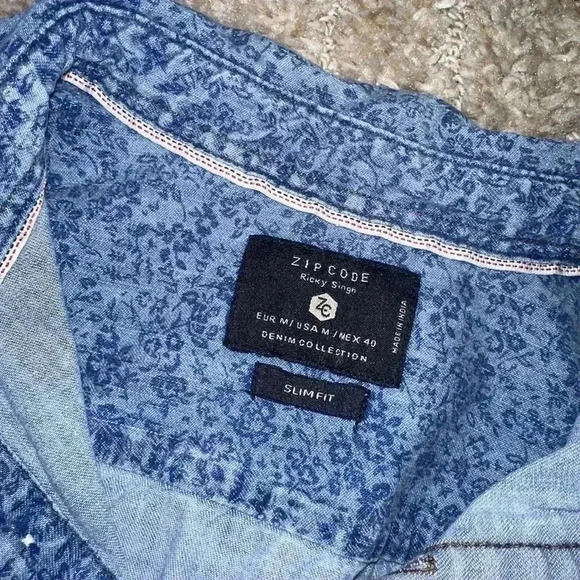 Blue Casual Button Down Shirt - Picture 3 of 3